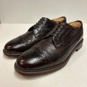 VERY GOOD Grant Stone x J. Crew Ludlow Longwing Wingtip Derby Brown Leather 10
